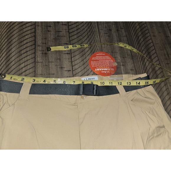 LL Bean Hiking Pant Men M Khaki Outdoor Convertible Zip Off Gorpcore Fish UPF 50 - Picture 5 of 11